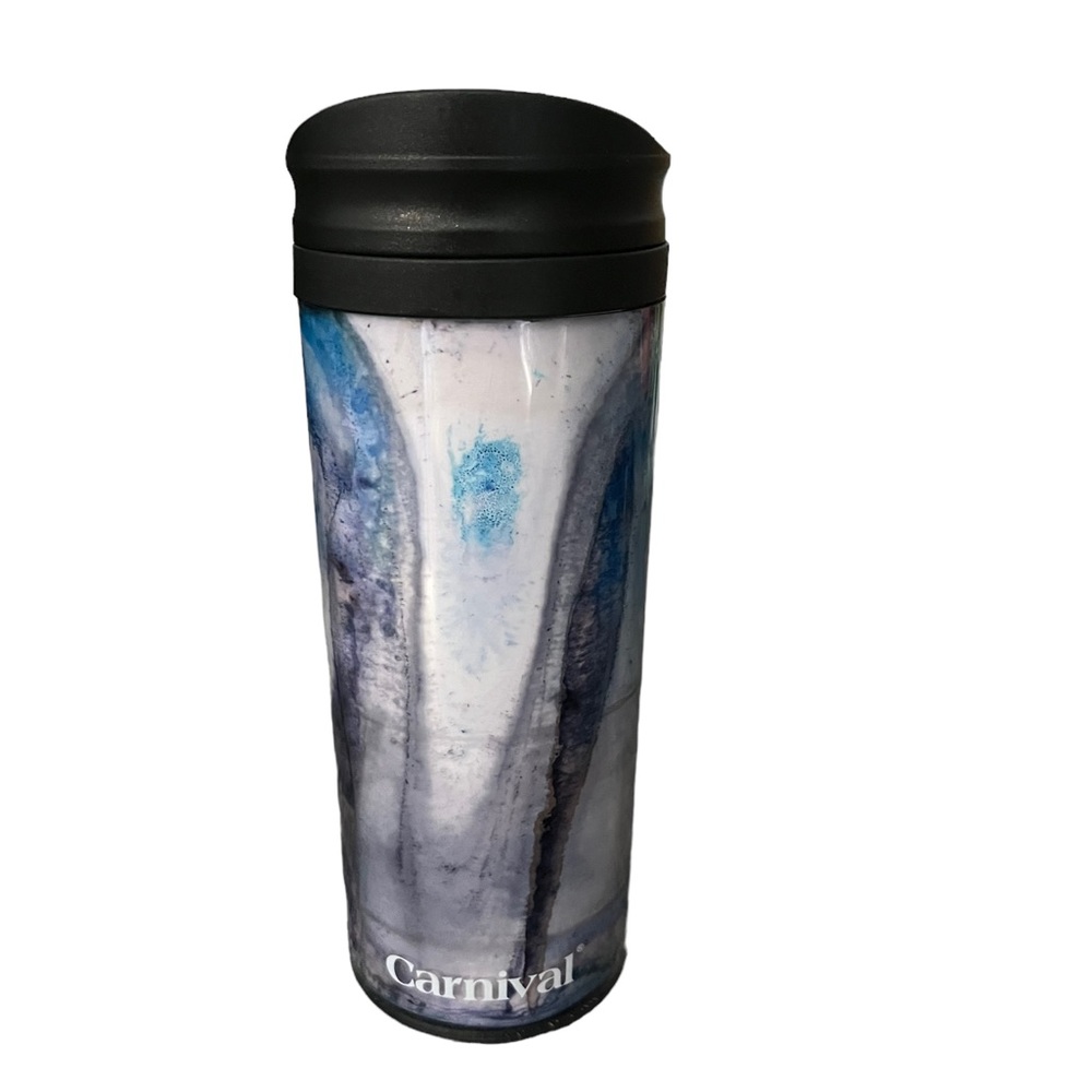 Carnival Cruise Line Multicolored Marble Print Insulated Travel Tumbler 14 oz
